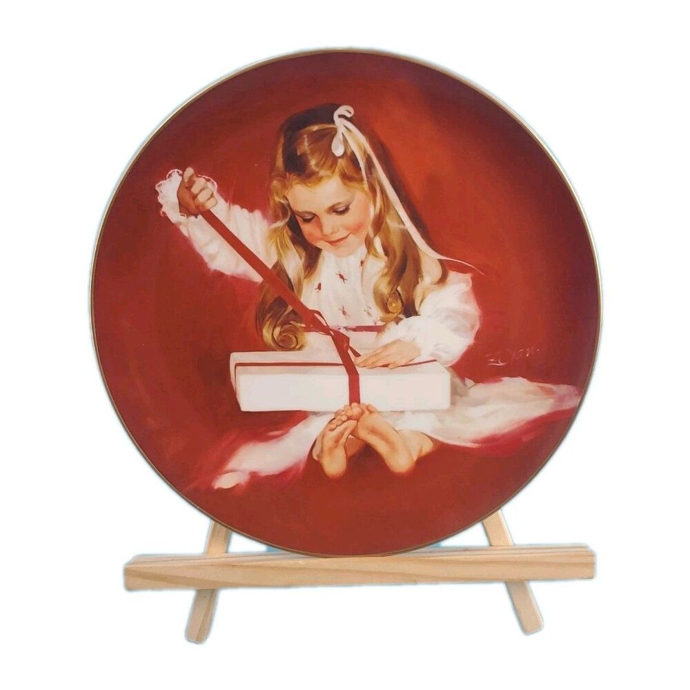 Pemberton & Oakes 1987 Donald Zolan "A Gift for Laurie" Red Mini Collector Plate